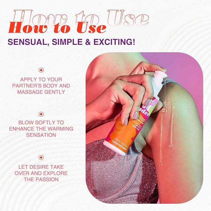 Love Me Tender Luscious Hydrating Coconut Warming Massage Oil – Kissable Flavored Massage Oil for Couples Intimacy, Romantic Date Night, Couples Play, Sensual Body Oil, Intimacy Items 3.3 fl oz
