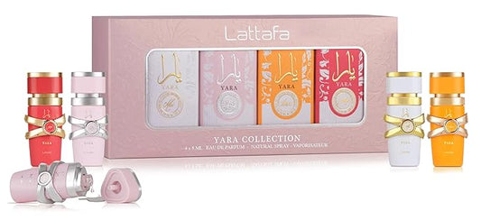 Lattafa Yara Collection – 4 × 5 ml Eau de Parfum Gift Set for Women (Yara + Yara Moi + Yara Tous + Yara Candy)