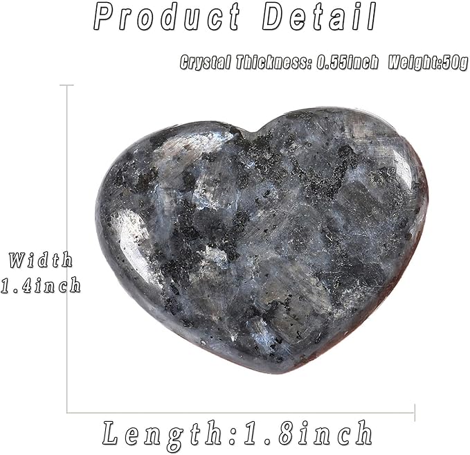 MAIBAOTA 45 mm Moonstone Crystals Large Heart Stone Healing Crystals Natural Crystal Heart Reiki Gemstone Polished Heart Shaped Rocks Meditation Mothers Day Crystal Gifts for Mom Her