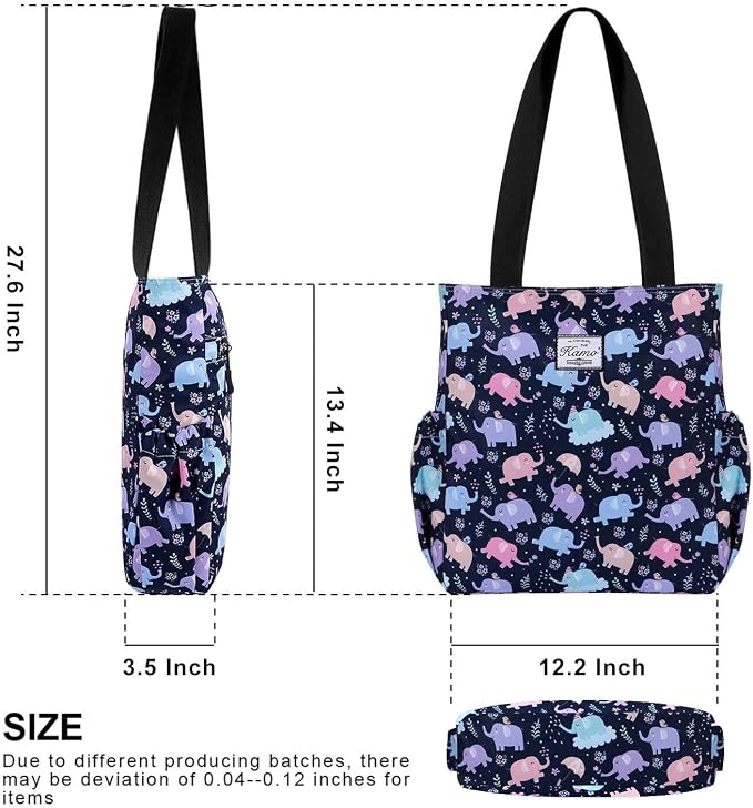 KAMO Floral Tote Bag - Waterproof Lightweight Handbags Travel Shoulder Bag for Hiking Yoga Gym Swimming Travel Beach