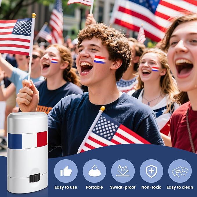 Red White and Blue Face Body Paint Sticks- Patriotic Pride 4th of July Accessories for Women, Eye-Black Stick Baseball Softball Sports Makeup, Fourth of July USA Accessories for Independence Day