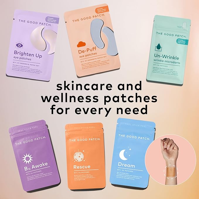 The Good Patch Un-Wrinkle Microdart Anti Wrinkle Patches for Crow’s Feet and Between Eyes, Made with Sodium Hyaluronate, Aloe Vera, Peptides, Clinically Proven (24 Total Microdart Patches)
