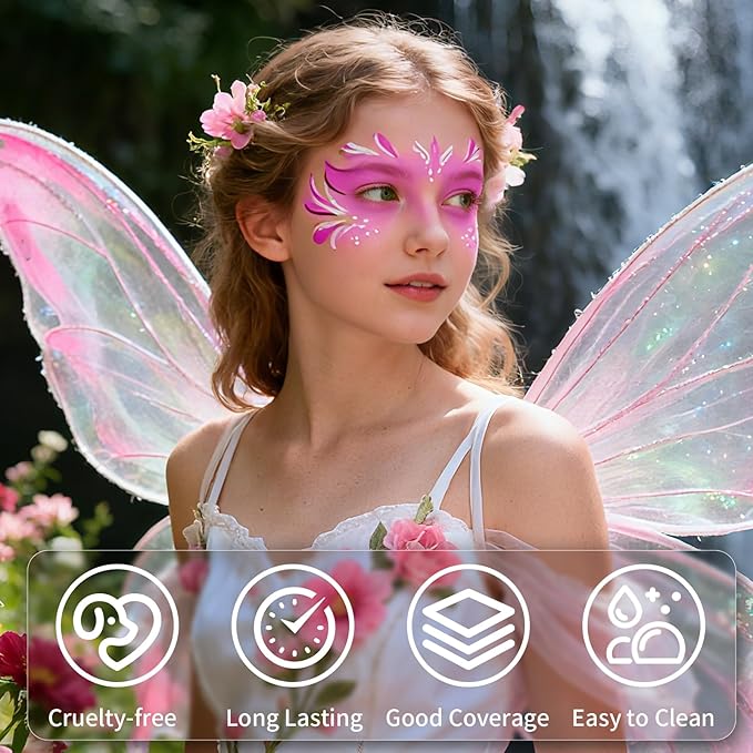 Pink Halloween Face Body Paint Stick, Cream Blendable Halloween Face Body Makeup Paint, Non-Toxic Oil Based Stick for SFX Special Effects Cosplay Makeup