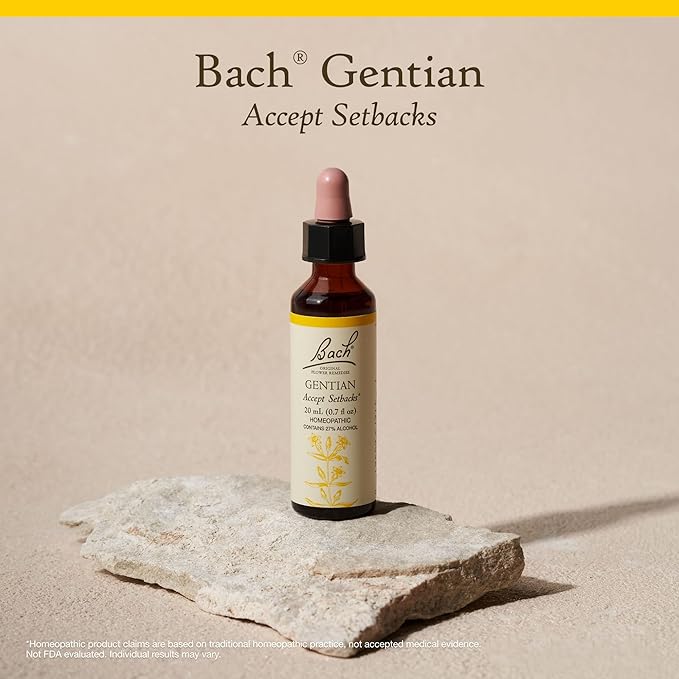 Bach Original Flower Remedies, Gentian - Accept Setbacks - Natural Homeopathic Flower Essence for Emotional Balance - Vegan, Gluten Free, Sugar Free - 20mL Dropper
