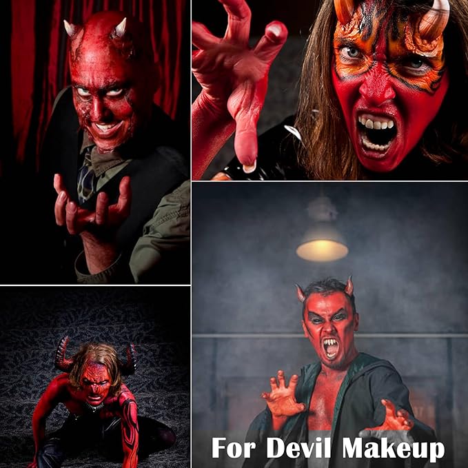 MEICOLY Red White and Blue Face Paint Palette,4th of July Accessories,4th of July Face Body Paint,4th of July Outfits for Women,Face Painting for Halloween SFX Clown Devil Spiderman Cosplay Makeup