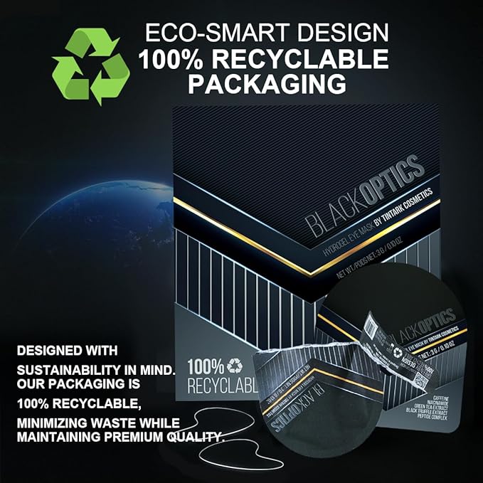 Black Optics Hydrogel Eye Patches 28 Pairs, 15-Min Revitalizing Eye Masks with Caffeine Peptides Black Truffle, Reduce Puffy Eyes Dark Circles & Wrinkles, Luxury Spa Gifts for Men & Women