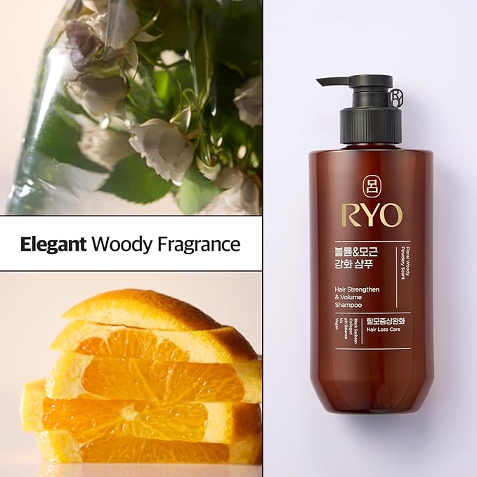 RYO Hair Strengthen & Volume Shampoo with Damage Care & Nourishing Conditioner | Korean Ginseng Haircare Set for Thinning, Weak or Dry Hair | Strengthening & Volumizing K-Beauty Formula | Holiday Gift
