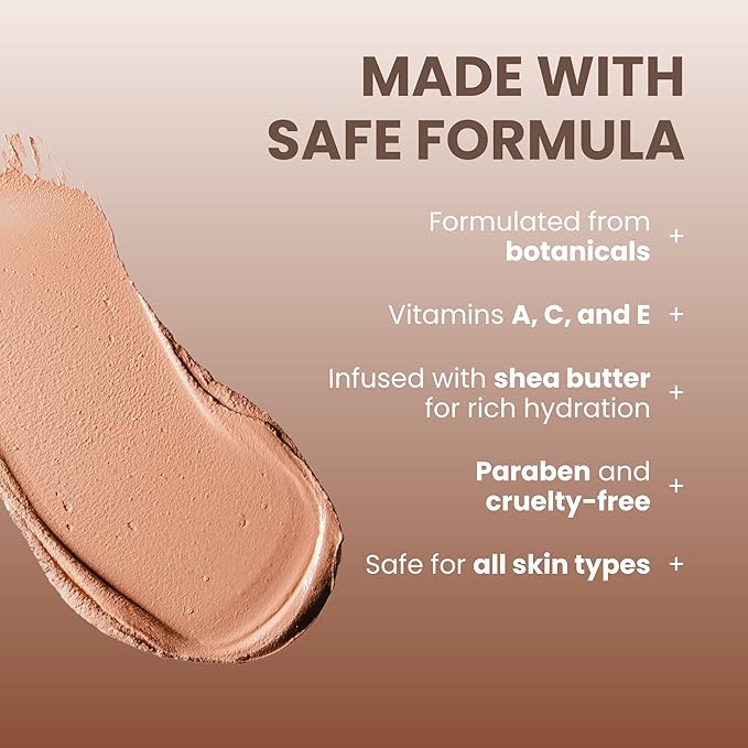POISE Makeup HD Crème Lip and Cheek Compact | Long Lasting Cheek Blusher and Lip Stain Lipstick in One Hydrating for Skin Infused w/Shea Butter, AMBER ROSE