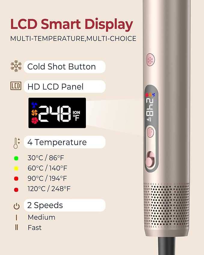 UKLISS Hair Dryer Brush 6 in 1,110000 RPM Hair Dryer with Portable Storage Bag, Fast Drying & Auto Curling Air Wrap,Create Waves & Straight Styles,Blow Dryer Brush for Salon-Quality Styling