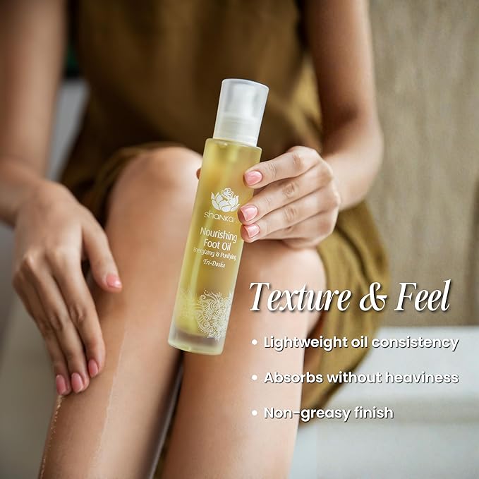 Shankara Nourishing Foot Oil – Herbal Blend with Neem, Manjistha, Tea Tree & Ayurvedic Actives – Purifying, Refreshing Foot Care Massage Oil for Healthy Feet – Cruelty-Free (100ml)