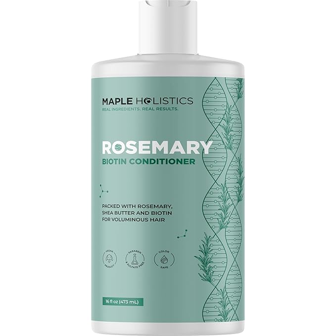 Biotin Rosemary Conditioner for Thinning Hair - Vegan Rosemary Biotin Conditioner with Volumizing Plant Proteins & B Vitamins for Fine Weak & Dull Hair - Sulfate Paraben & Silicone Free (16 Fl Oz)
