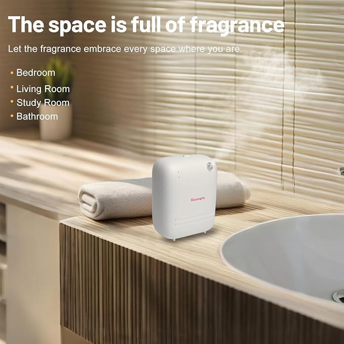 Battery-Powered Air Freshener Waterless Essential Oil Diffuser – 150mL Capacity, Smart Scent Diffuser for Rooms,Office & Commercial Use, Covers Up to 2000 sq.ft.Aromatherapy Scent Diffuser