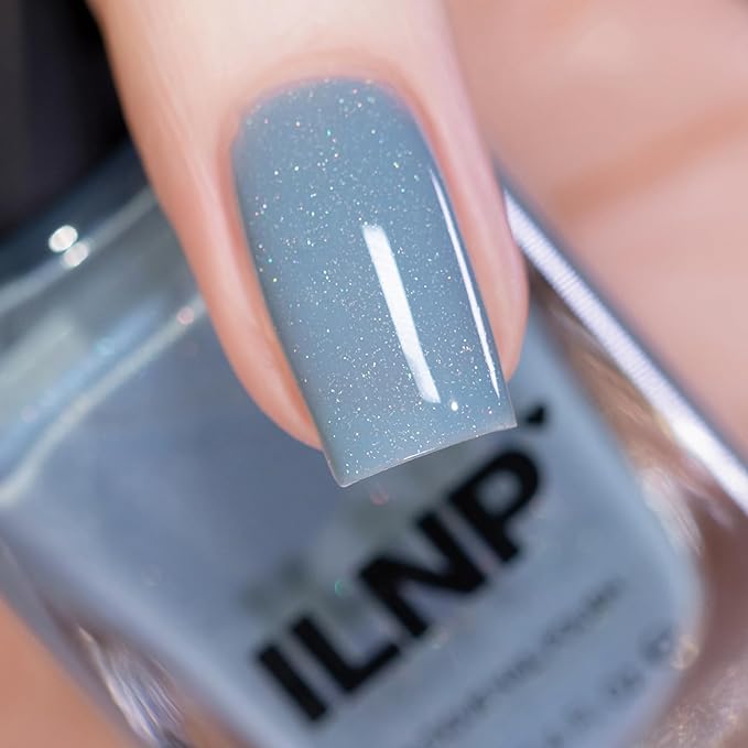 ILNP Low Rise - Faded Denim Blue Holographic Crelly Nail Polish