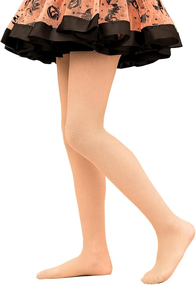 Girls Fishnet Stockings for Princess Dress High Waist Mesh Tights Cute Pattern Knit Socks