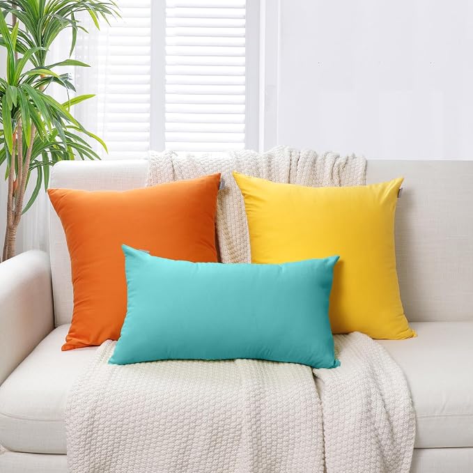 4-Pack 100% Cotton Lumbar Comfortable Solid Decorative Throw Pillow Case,Thmyo Rectangle Cushion Cover Pillowcase Sublimation Blank Pillow Covers DIY Throw Pillowcase(12x20inch/30x50cm, Green)