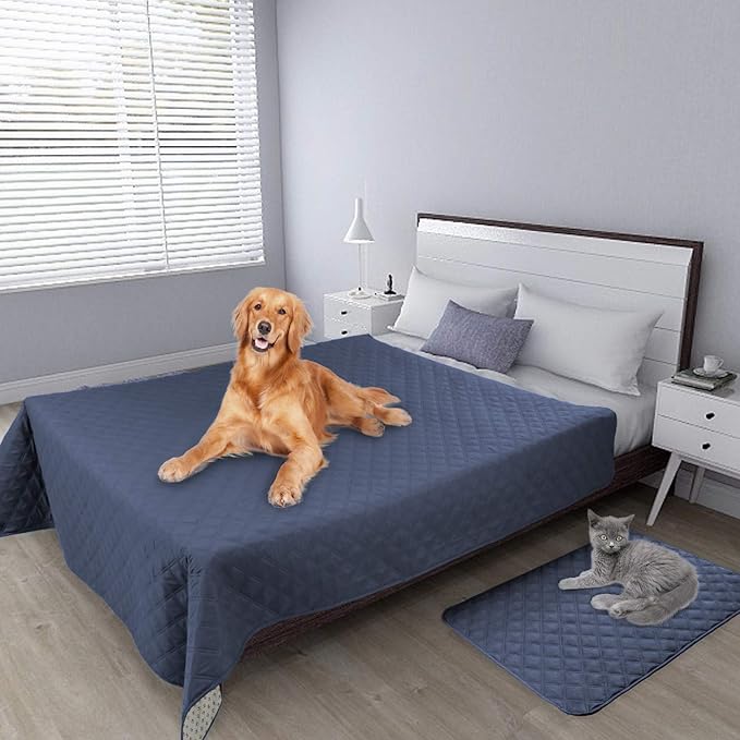 Easy-Going Waterproof Dog Bed Cover, Non-Slip Pet Blanket, 52x82in, Navy | Leakproof Couch Cover, Machine Washable Furniture Mattress Protector, Soft Sofa Mat For Dogs, Pet Friendly