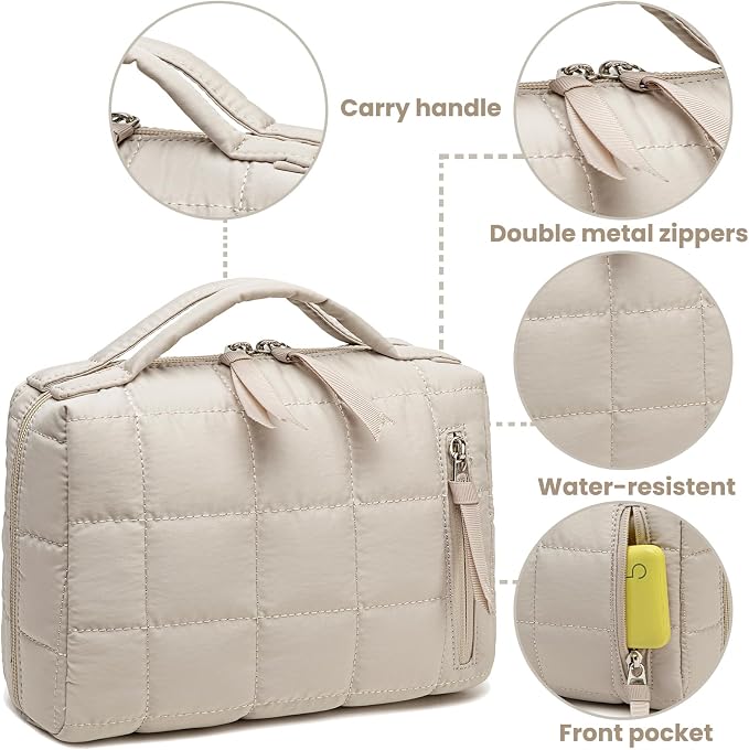 Bluboon Makeup Bag Zipper Pouch Travel Portable Cosmetic Bag Organizer for Women and Girls