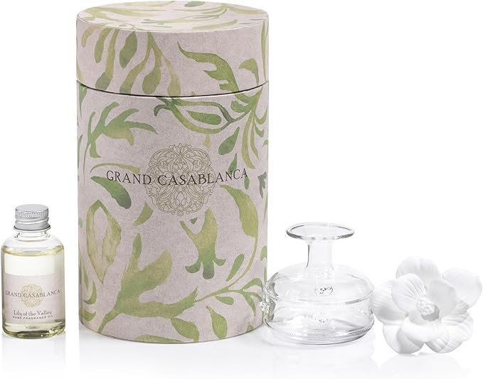 Zodax Mini Grand Casablanca Porcelain Diffuser, Lily of the Valley