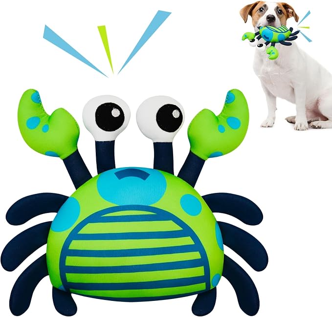 Squeaky Dog Toys, Floating Dog Toys for Indoor or Outward Play, Crab Interactive Dog Gifts for Small and Medium Dogs