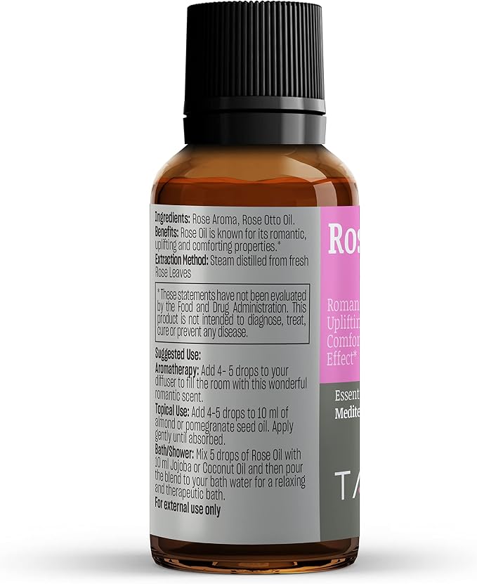 Talya Herbal Rose Essential Oil Blend for Skin Care and Relaxation - Topical for Mature Skin, Dry Skin - Diffuse to Elevate Mood - Rose Oil Blend for Aromatherapy - Anti Aging Wrinkle 20ml 0,67 fl oz
