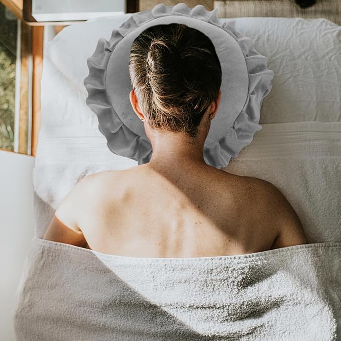 Amosfun Face Down Pillow for Massage Table Massage Headrest for Bed 15.15X15.15X2.75 Inch Reusable Spa Headrest Cushion
