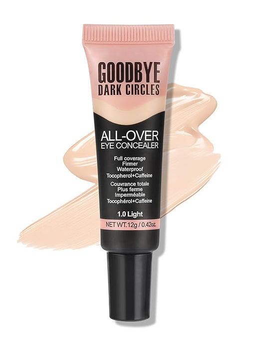 Erinde Under Eye Full Coverage Concealer, Color Corrector for Dark Circles, Fine Lines, Redness & Discoloration, Waterproof Natural Finish Dark Circles Under Eye Concealer, 01 Light