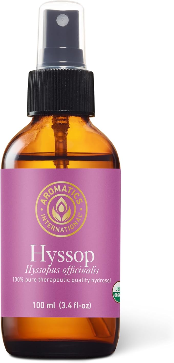 Aromatics International Hyssop Hydrosol 100ml | Herbal & Sweet Natural Aromatic Mist for Home & Daily Use