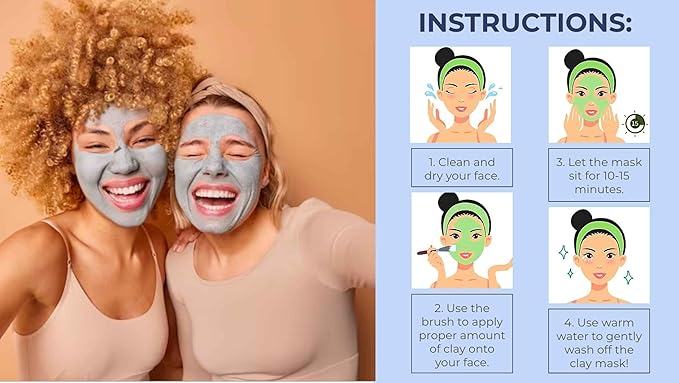 ClayCo! 10 Piece Clay Mask Variety Kit for Men & Women Facial and Skin Care, Clay Face Mask Set (Rose, Rose Jelly, Matcha, Turmeric, Dead Sea, Green Tea, Aloe Vera, Avocado, Eggplant, Tea Tree)