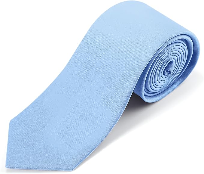 Black Tie Set in Gift Box Mens Solid Color 3.15" (8CM) Black Necktie and Pocket Square Set