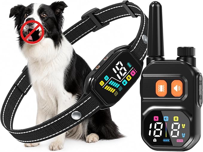 Dog Bark Collar with Remote: 2-in-1 Bark & Shock Collar