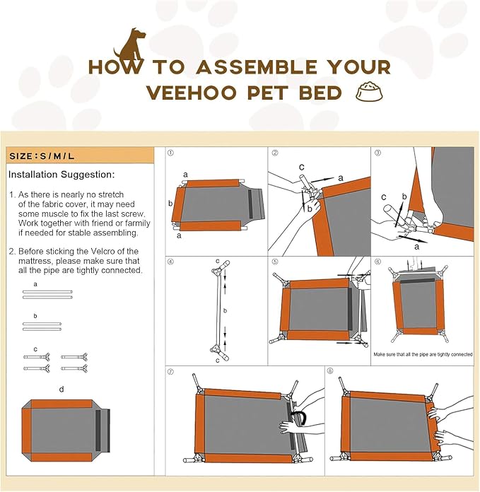 Veehoo Outdoor Elevated Dog Bed Large Sized Dogs, Cooling Raised Dog Cots | Off-ground training platform, portable camping hammock, breathable mesh, easy to clean, no-tool setup, 42"x30", Black