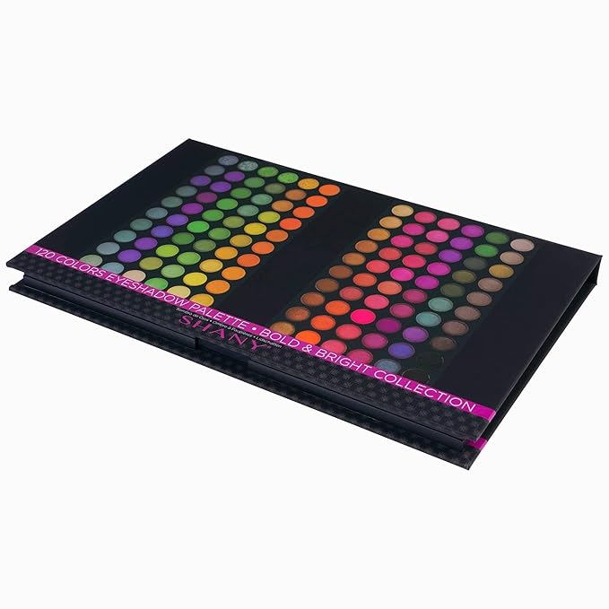 SHANY Highly Pigmented Eye Shadow Makeup Palette, 120 Matte Shimmer Metallic Eyeshadow Set with Long Lasting and Blendable Natural Colors - Bold & Bright