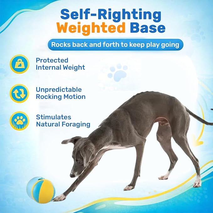 GURU Pet Rock 'N Treat Toy with Capsule-Shaped Design - Medium Interactive Dog Toy with Rocking Motion for Fun Play – Engaging Dog Enrichment Toy with Easy Loading for Slow Feeding & Interactive Play