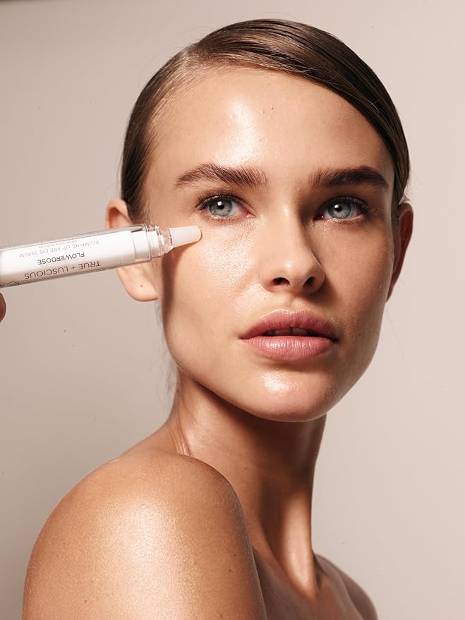 True + Luscious Lip Plump & Eye Serum | Hydrating Anti-Aging Treatment with Hyaluronic Acid & Stem Cells | Plump Lips and Reduce Dark Circles, Crows Feet, & Fine Lines | Clean Vegan & Cruelty Free