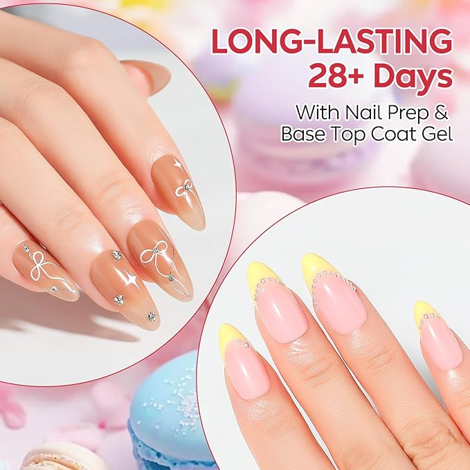 AIMEILI Nude Gel Nail Polish Set - 12 Colors Hema Free Jelly Neutral Nude Pink Milky White Sheer Effect Manicure Nail Art for Women - Kit 29