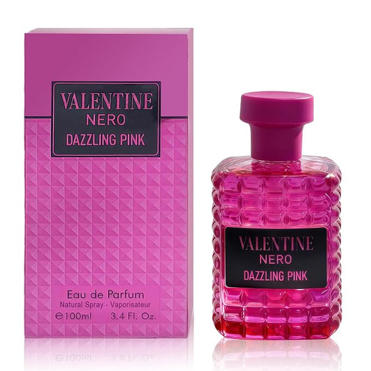 A CENTER Valentine Dazzling Pink Eau de Parfum for Women 3.4 Fl Oz Perfume | Long Lasting Amber Floral & Warm Vanilla Fragrance | Elegant Glass Spray Bottle | Cologne Gift Daily Use