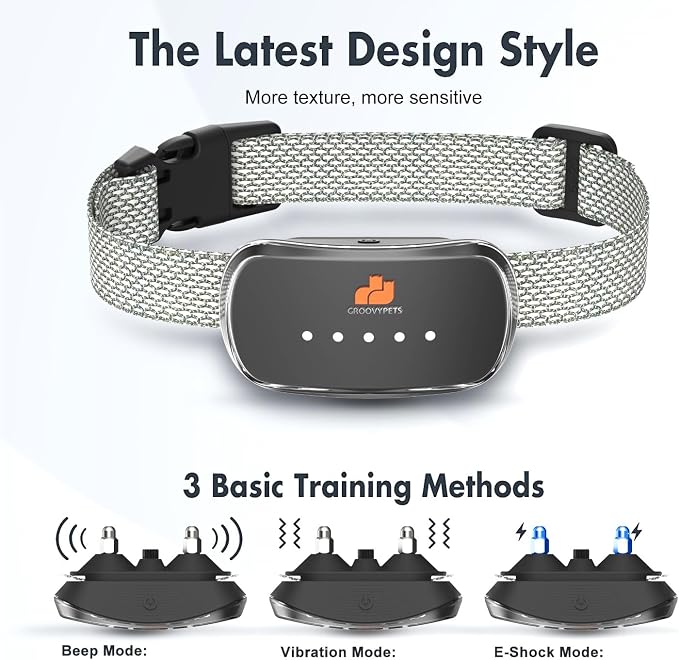 Smart Automatic Anti bark Dog Collar Intelligent Waterproof Rechargeable Barking Terminator (Black Bark Collar)