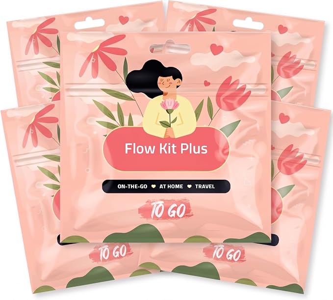 Flow Kit Plus | Bulk Period Kit with Disposable Underwear, Maxi Pads, Pantiliners and Feminine Wipe for Schools