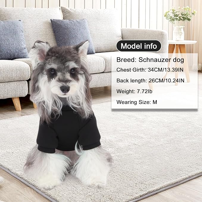 2 Pack Dog Hoodie Warm Hood Dog Sweater Cold Weather Small Dogs Sweatshirt Comfort Pet Clothes for Small Medium Dogs with Pockets Cats Chihuahua Clothes for Male Female Girl Boy Sporty Daily Wear