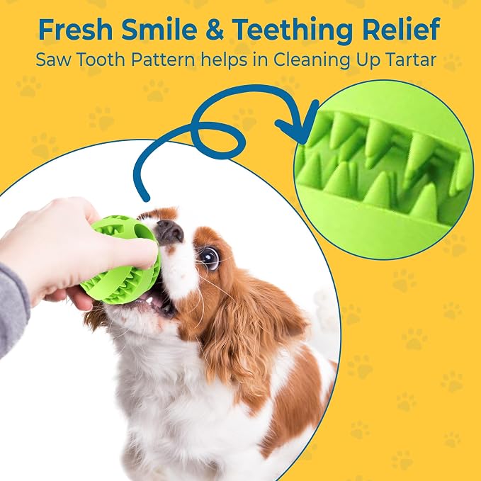 SunGrow 2-Pack Dog Treat Balls, Puzzle Food Interactive Treat Dispensers, Hide Treats Inside, Puppy Treat Dispensers for Training, Small Dog Enrichment Balls for Boredom, Mental Stimulation for Puppy