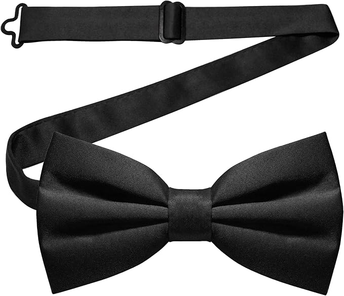 JEMYGINS Solid Color Pre-tied Bow Tie Adjustable Bowtie for Men