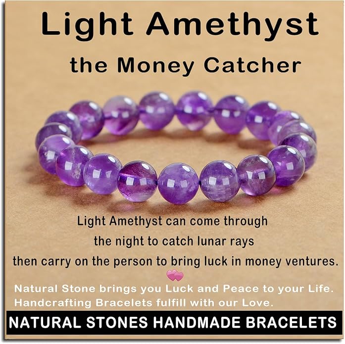 AD Beads Handmade Gemstone Stretch Elastic Bracelet Crystal Healing Reiki Nature's Beauty and Spiritual Essence Unisex