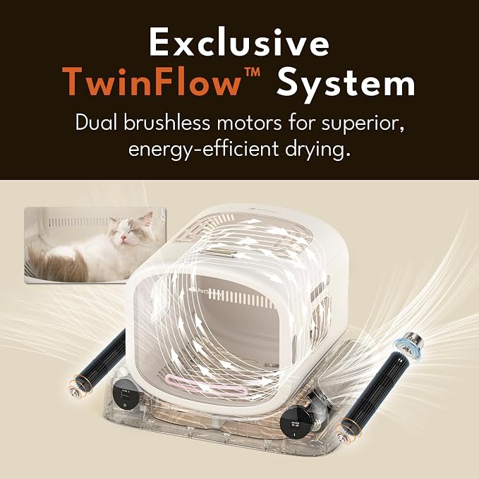 PetSnowy Pet Dryer Box - Safe Modular Design, 80L Large Space, Smart Temperature & App Control, 5 Sides Efficient Airflow, Ultra Quiet Cat and Dog Hair Dryer for Pet Grooming