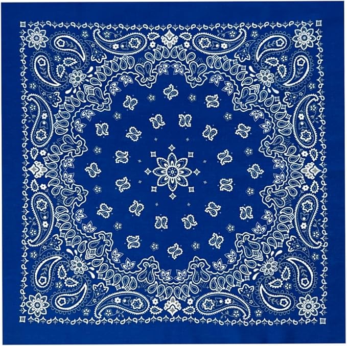 Gift Packaging Bandana for Men Women - 100% Cotton, Paisley, 22x22 In, 1 Pack - Large Bandanna Handkerchief Cowboy Hanky