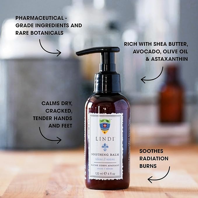 Lindi Skin: Soothing Balm: Rich emollient balm for hands, feet, and extreme dry skin (4 oz.)
