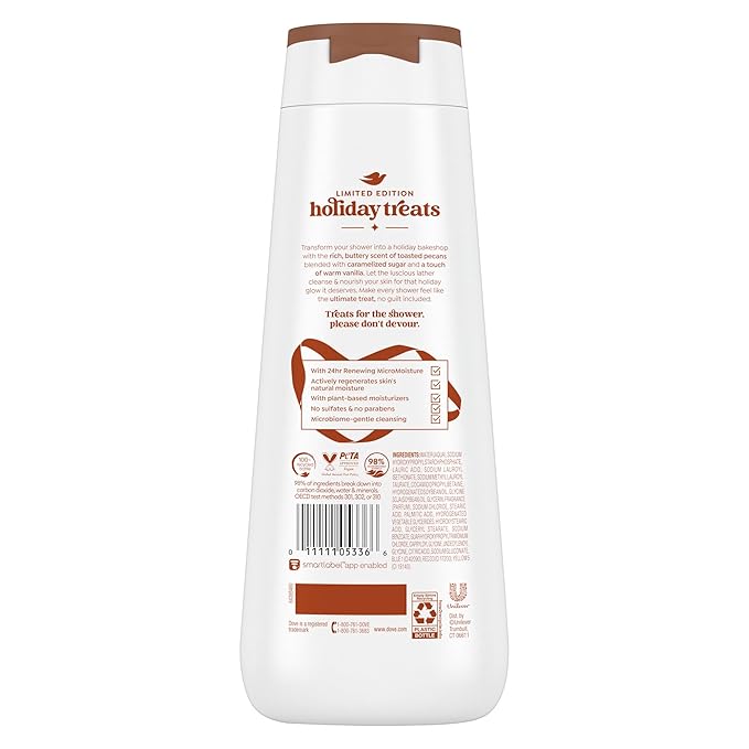 Dove Limited Edition Holiday Treats Body Wash for Deep Nourishment Pecan Buttercrunch 20 oz