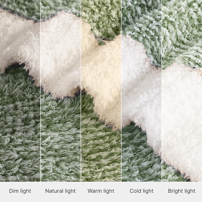 Soft Twin Blanket for Bed-Cozy Warm Reversible Knitted Blankets | Lightweight Fluffy Decor for Women, Mom, Her & Girls, Sofa, Chair, Couch, 60x80in,Cationic Dyeing Green