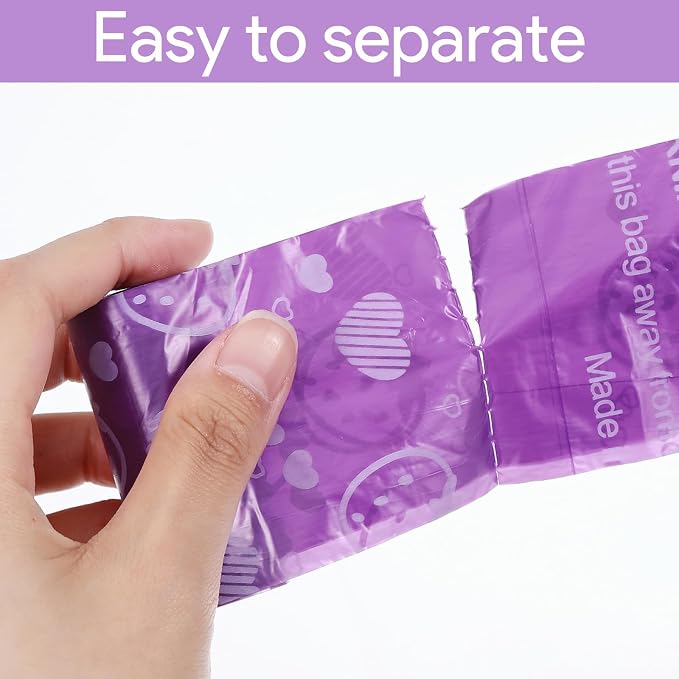 150PCS Sanitary Napkin Disposal Bags,Scented Disposable Period Bag,Personal Care Tampon Disposal Bags,Mini Sanitary Bag for Feminine Products(Purple)