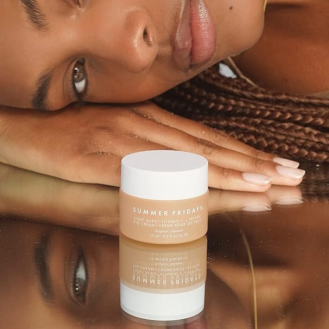 Summer Fridays Light Aura Vitamin C + Peptide Eye Cream - Brightening Eye Cream with an Illuminating and Hydrating Formula (0.5 Fl Oz)