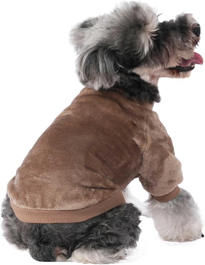 FabriCastle Small Dog Sweaters, 3-Pack Dog & Cat Clothes, Ultra Soft and Warm Pet Jackets for Small Dogs Boy & Girl, Winter Pet Apparel Costumes, Puppy Outfits (Camel,Khaki,Olive, Large)